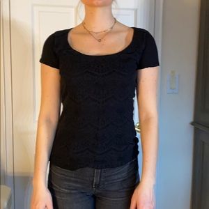 Lace front cotton tee